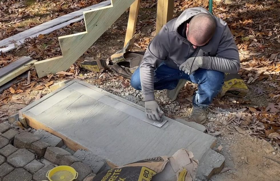 How to Dry Pour Concrete and add a Decorative Stamped Finish - HandBuilt